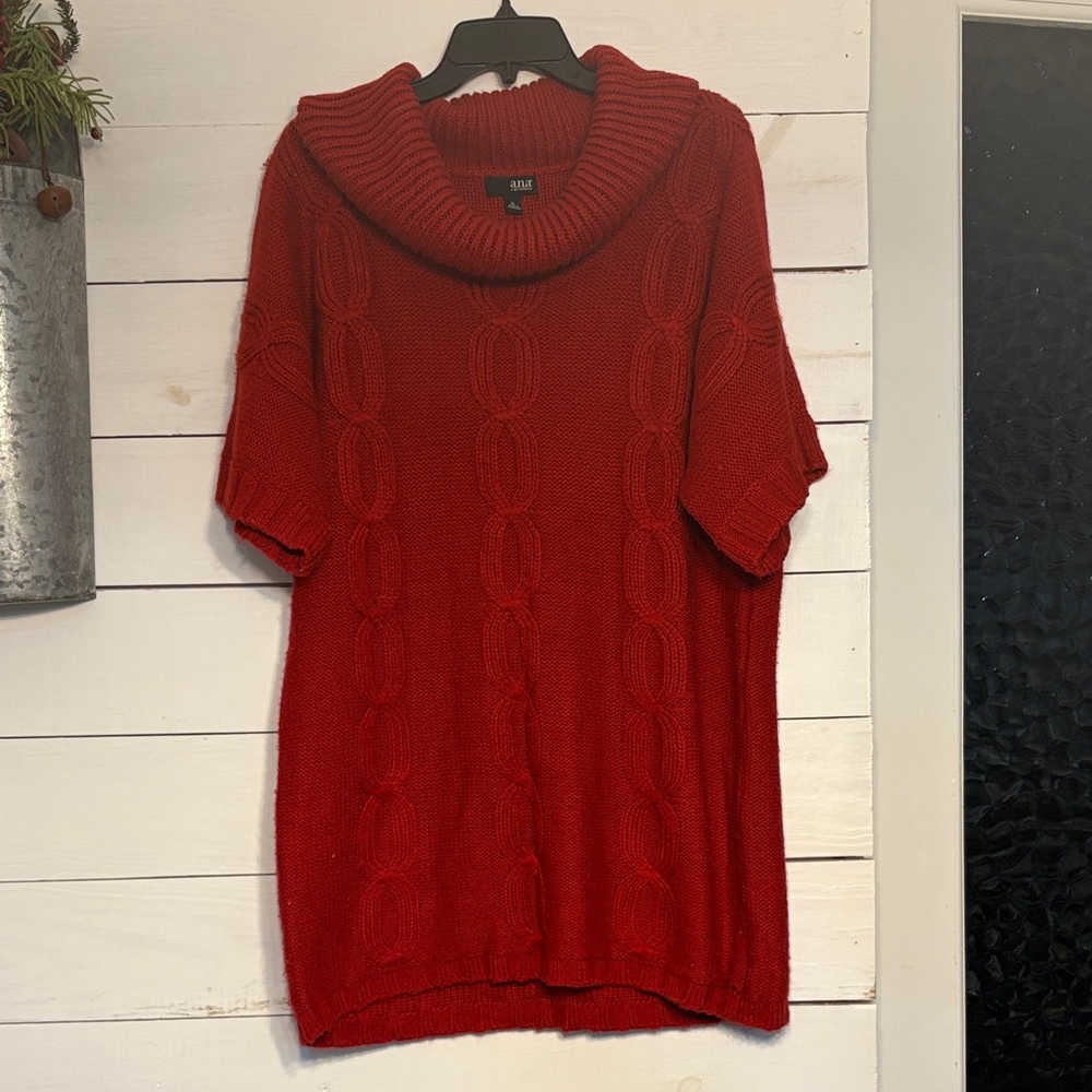 Elegant Scarlet Cowl Neck Sweater